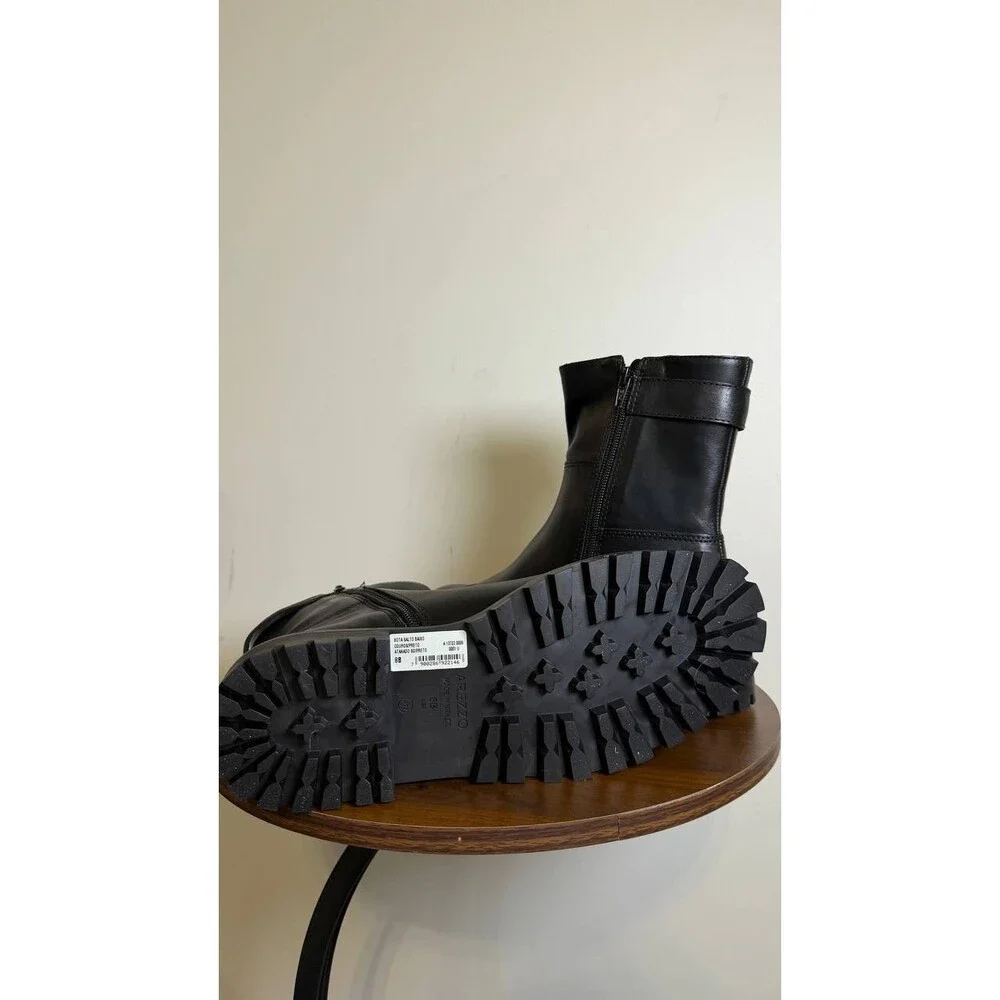 Arezzo Black Leather Booties 8B New in Box MSRP $159 - Picture 12 of 14